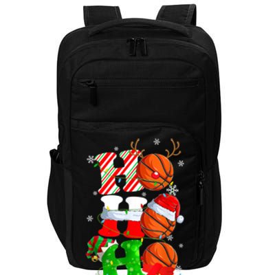 Christmas Funny Ho Ho Ho Basketball Pajama Santa Lover T Impact Tech Backpack