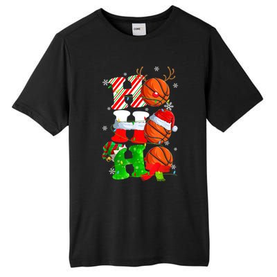 Christmas Funny Ho Ho Ho Basketball Pajama Santa Lover T Tall Fusion ChromaSoft Performance T-Shirt