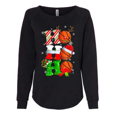 Christmas Funny Ho Ho Ho Basketball Pajama Santa Lover T Womens California Wash Sweatshirt