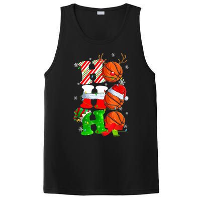 Christmas Funny Ho Ho Ho Basketball Pajama Santa Lover T PosiCharge Competitor Tank