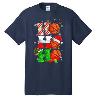 Christmas Funny Ho Ho Ho Basketball Pajama Santa Lover T Tall T-Shirt