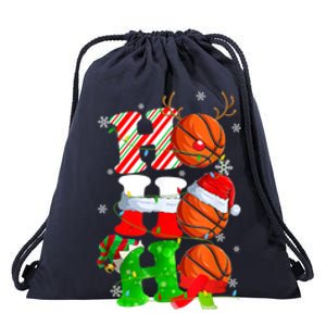 Christmas Funny Ho Ho Ho Basketball Pajama Santa Lover T Drawstring Bag