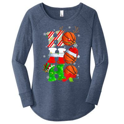 Christmas Funny Ho Ho Ho Basketball Pajama Santa Lover T Women's Perfect Tri Tunic Long Sleeve Shirt