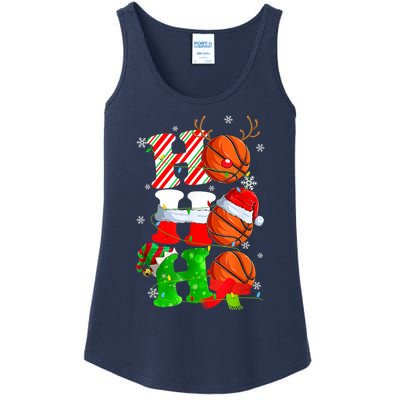 Christmas Funny Ho Ho Ho Basketball Pajama Santa Lover T Ladies Essential Tank