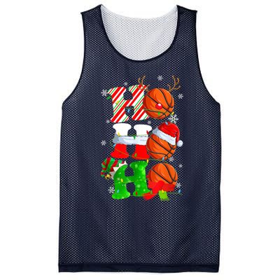 Christmas Funny Ho Ho Ho Basketball Pajama Santa Lover T Mesh Reversible Basketball Jersey Tank