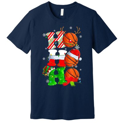 Christmas Funny Ho Ho Ho Basketball Pajama Santa Lover T Premium T-Shirt