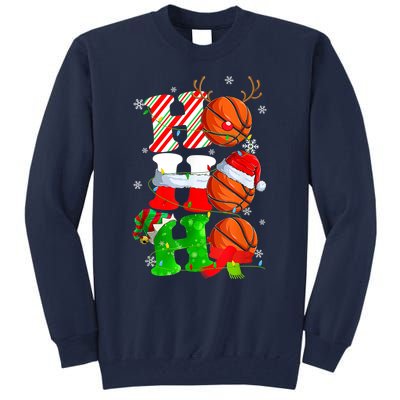 Christmas Funny Ho Ho Ho Basketball Pajama Santa Lover T Tall Sweatshirt