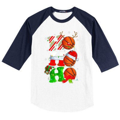 Christmas Funny Ho Ho Ho Basketball Pajama Santa Lover T Baseball Sleeve Shirt