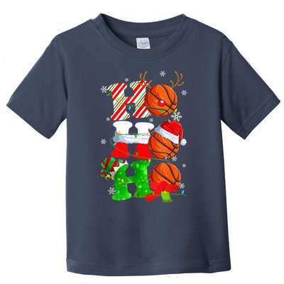 Christmas Funny Ho Ho Ho Basketball Pajama Santa Lover T Toddler T-Shirt