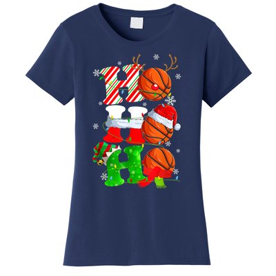 Christmas Funny Ho Ho Ho Basketball Pajama Santa Lover T Women's T-Shirt