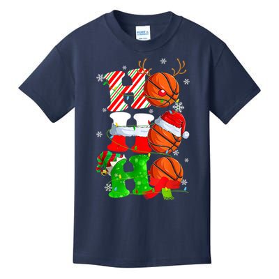 Christmas Funny Ho Ho Ho Basketball Pajama Santa Lover T Kids T-Shirt