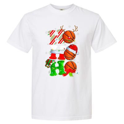 Christmas Funny Ho Ho Ho Basketball Pajama Santa Lover T Garment-Dyed Heavyweight T-Shirt