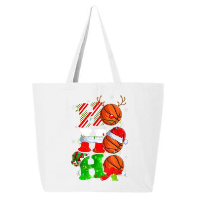 Christmas Funny Ho Ho Ho Basketball Pajama Santa Lover T 25L Jumbo Tote