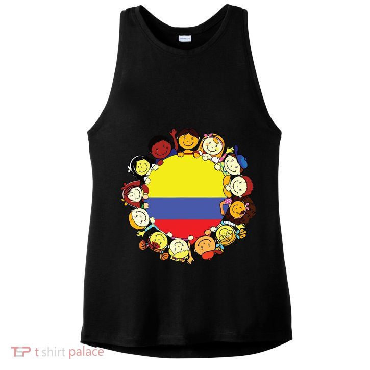 Colombia Flag Hispanic Heritage Month Colombian Ladies PosiCharge Tri-Blend Wicking Tank