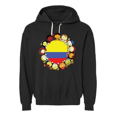 Colombia Flag Hispanic Heritage Month Colombian Garment-Dyed Fleece Hoodie