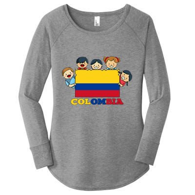Colombia Flag Hispanic Heritage Month Colombian Women's Perfect Tri Tunic Long Sleeve Shirt