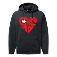 Canada Flag Heart Shirts Canadian Roots Americans Love Maple Performance Fleece Hoodie