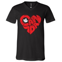 Canada Flag Heart Shirts Canadian Roots Americans Love Maple V-Neck T-Shirt