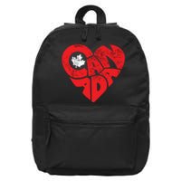 Canada Flag Heart Shirts Canadian Roots Americans Love Maple 16 in Basic Backpack