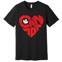 Canada Flag Heart Shirts Canadian Roots Americans Love Maple Premium T-Shirt