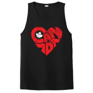 Canada Flag Heart Shirts Canadian Roots Americans Love Maple PosiCharge Competitor Tank