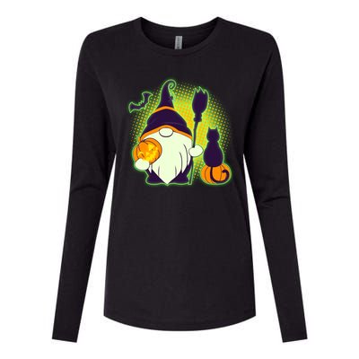 Cute Funny Halloween Gnome Womens Cotton Relaxed Long Sleeve T-Shirt