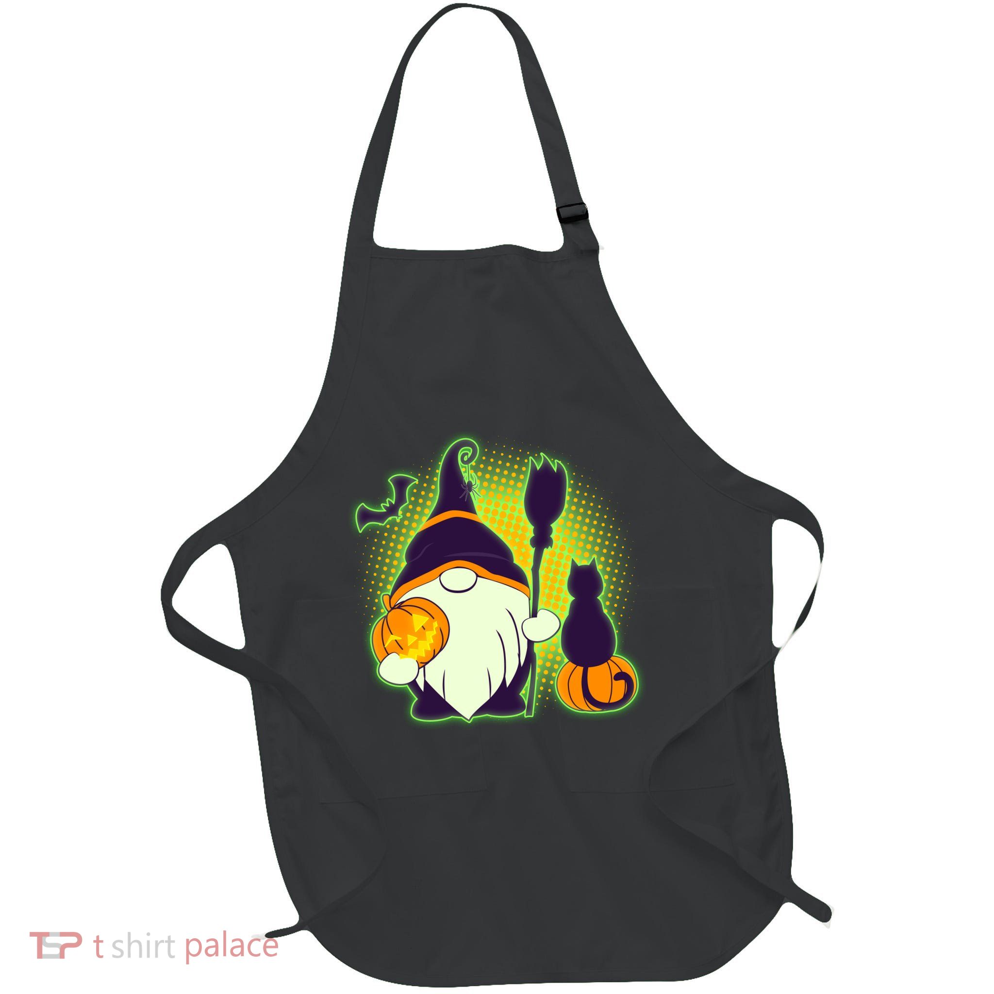 Cute Funny Halloween Gnome Full-Length Apron With Pockets