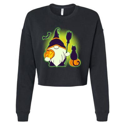 Cute Funny Halloween Gnome Cropped Pullover Crew