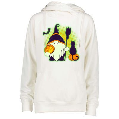 Cute Funny Halloween Gnome Womens Funnel Neck Pullover Hood