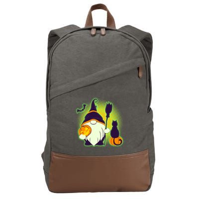 Cute Funny Halloween Gnome Cotton Canvas Backpack