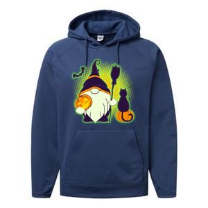 Cute Funny Halloween Gnome Performance Fleece Hoodie