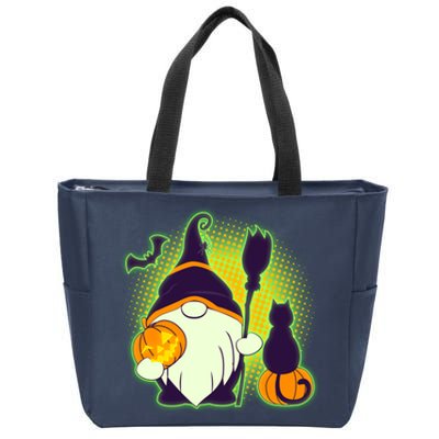 Cute Funny Halloween Gnome Zip Tote Bag