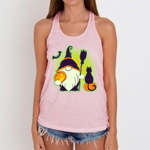 Cute Funny Halloween Gnome Women's Knotted Racerback Tank