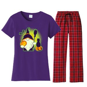 Cute Funny Halloween Gnome Women's Flannel Pajama Set