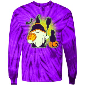 Cute Funny Halloween Gnome Tie-Dye Long Sleeve Shirt