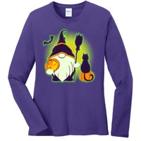 Cute Funny Halloween Gnome Ladies Long Sleeve Shirt