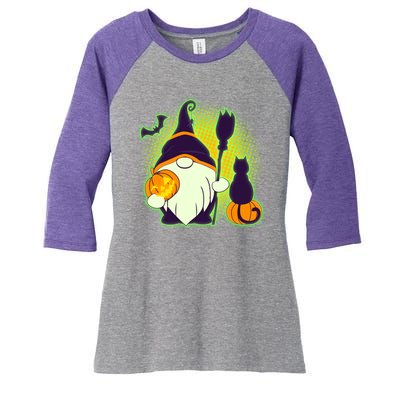 Cute Funny Halloween Gnome Women's Tri-Blend 3/4-Sleeve Raglan Shirt