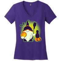 Cute Funny Halloween Gnome Women's V-Neck T-Shirt