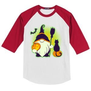 Cute Funny Halloween Gnome Kids Colorblock Raglan Jersey