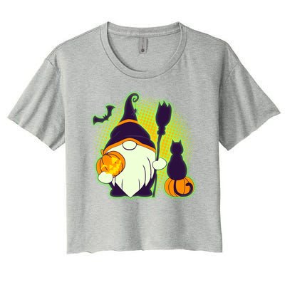 Cute Funny Halloween Gnome Women's Crop Top Tee