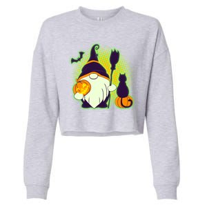 Cute Funny Halloween Gnome Cropped Pullover Crew