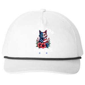 Cats For Harris American Flag President 2024 Gift Snapback Five-Panel Rope Hat