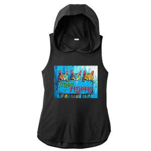 Cats For Harris Vibrant Kitten Campaign Support Ladies PosiCharge Tri-Blend Wicking Draft Hoodie Tank