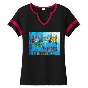 Cats For Harris Vibrant Kitten Campaign Support Ladies Halftime Notch Neck Tee