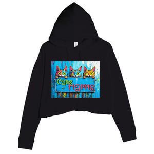 Cats For Harris Vibrant Kitten Campaign Support Crop Fleece Hoodie