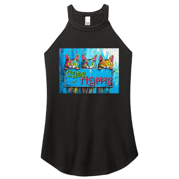 Cats For Harris Vibrant Kitten Campaign Support Women's Perfect Tri Rocker Tank