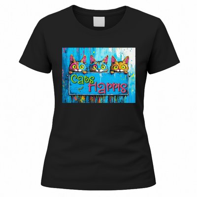 Cats For Harris Vibrant Kitten Campaign Support Women's T-Shirt