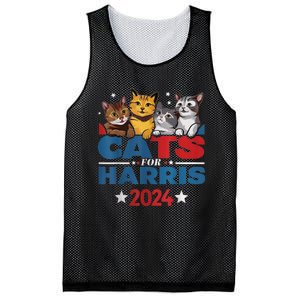 Cats For Harris 2024 Kamala Harris For President 2024 Mesh Reversible Basketball Jersey Tank