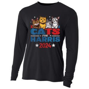 Cats For Harris 2024 Kamala Harris For President 2024 Cooling Performance Long Sleeve Crew