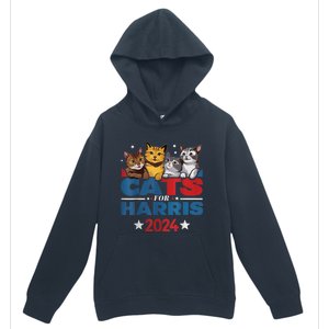 Cats For Harris 2024 Kamala Harris For President 2024 Urban Pullover Hoodie